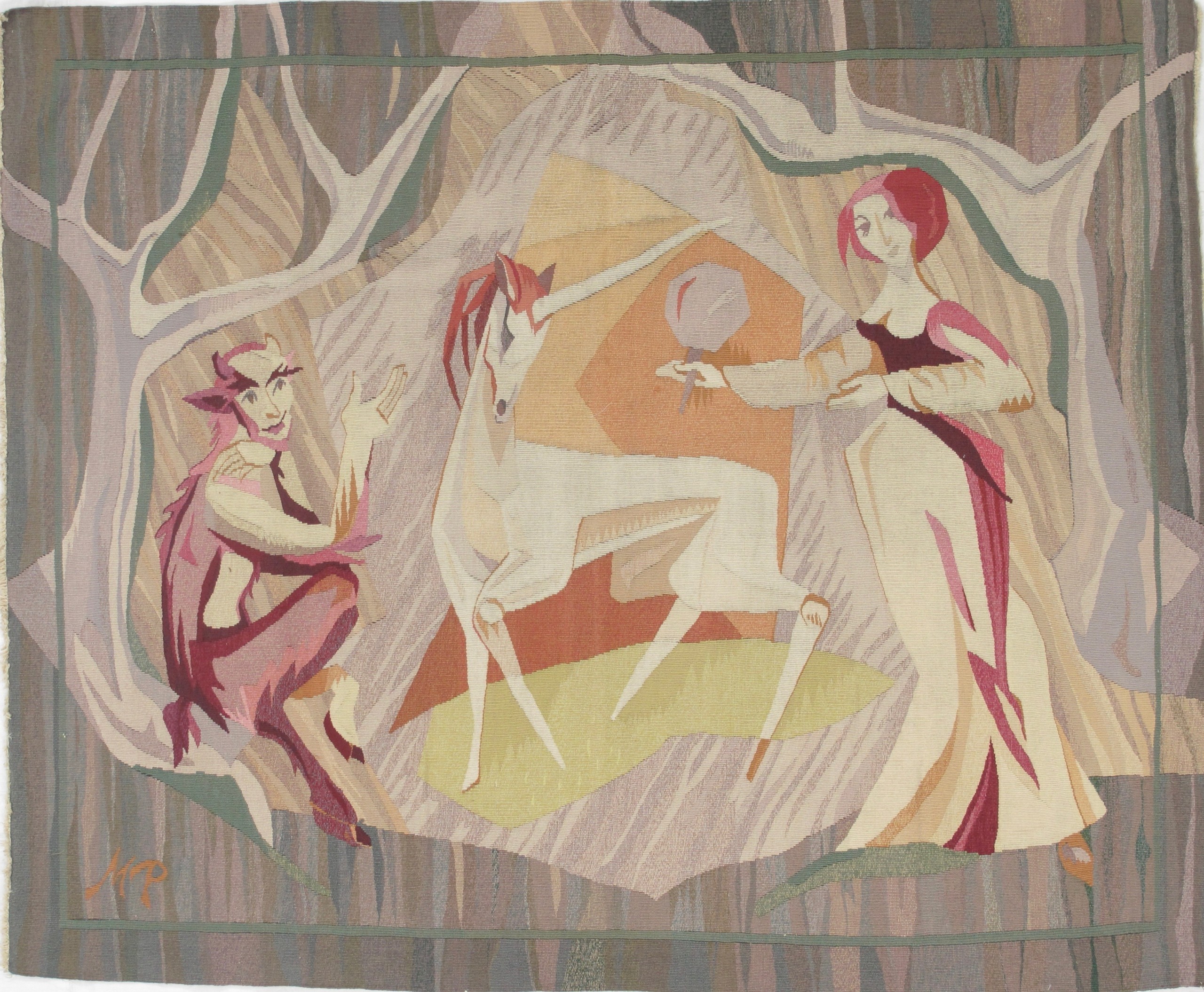 3262 Modernist Tapestry “Tempted by the Devil” 4 ft 4 in x 5 ft 4 in