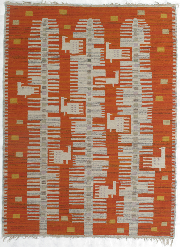 2951 Swedish flat weave rug 5 x 6 ft 8 in (152 x 203)
