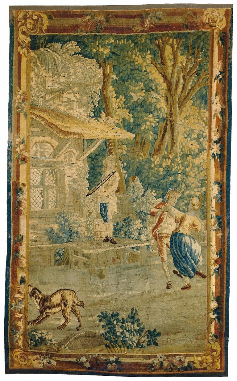 8709 18th c. Aubusson Tapestry 5 ft x 8 ft